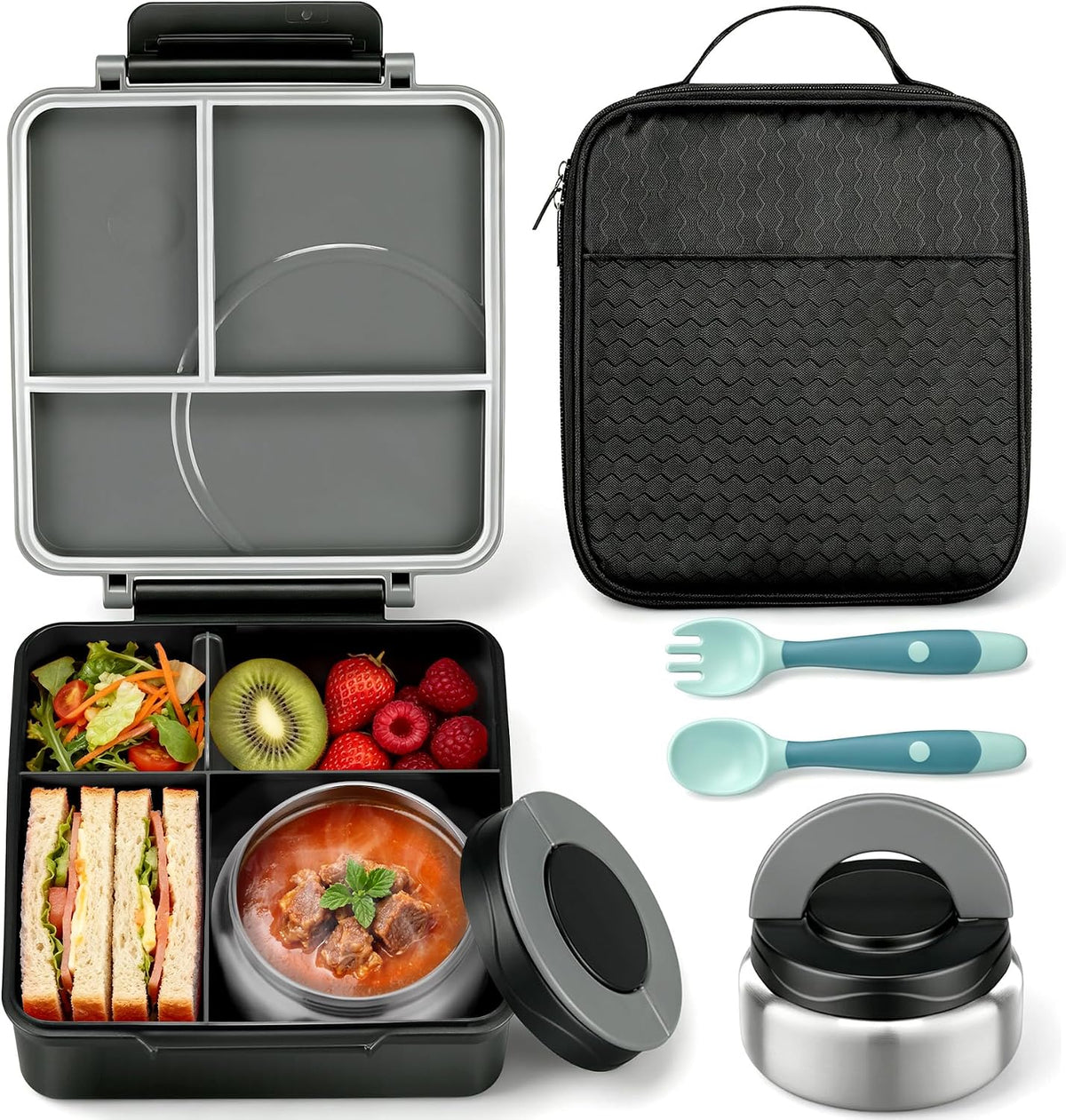 Itslife Bento Lunch Box for Kids with 8oz Soup Thermo&Lunch Bag