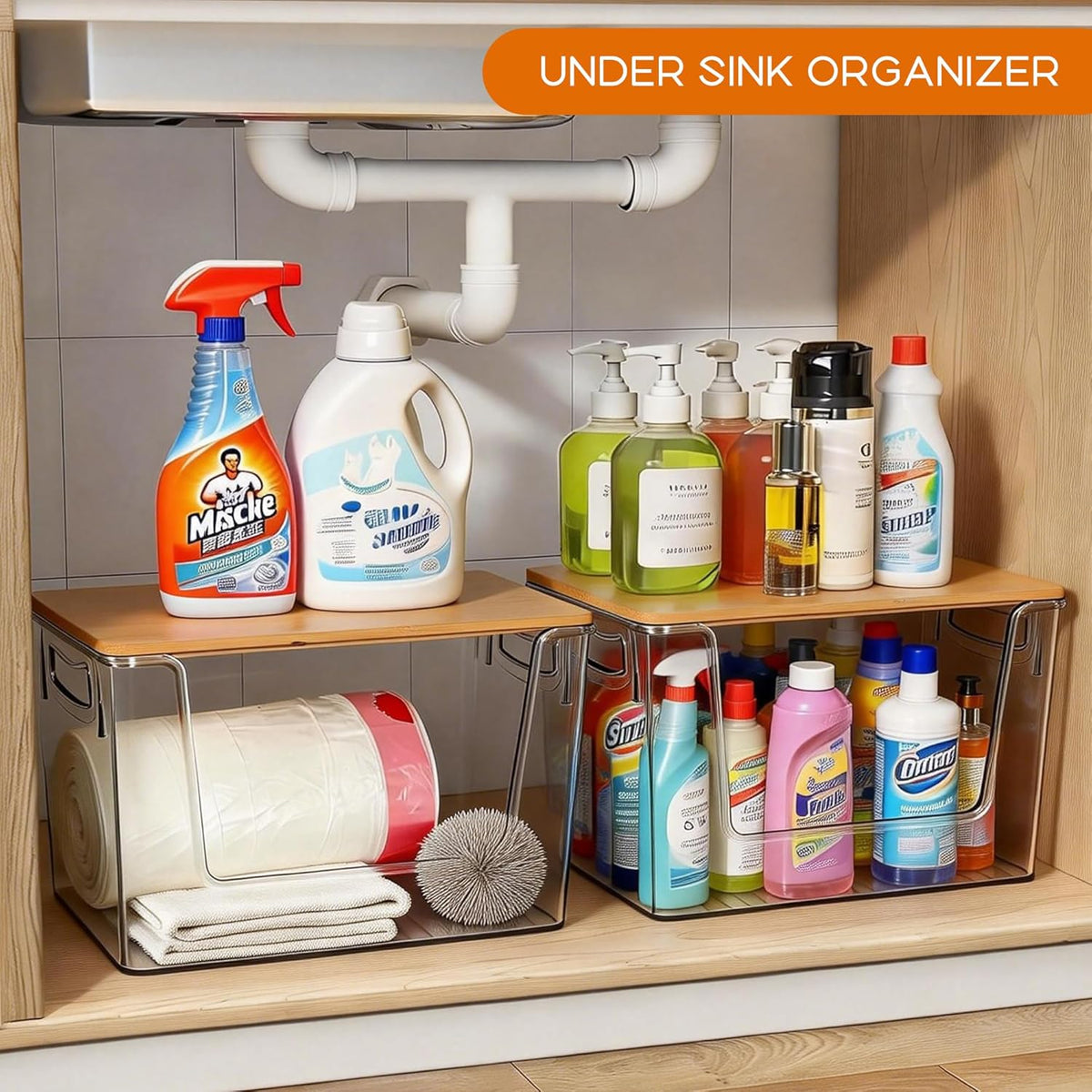 Pantry Organizers Storage, 2 Pack Onion and Potato Storage Bins Large Capacity Kitchen Counter Bins for Garlic, Fruit, Vegetable, Can Storage Countertop Organizer (12" x 7" x7")