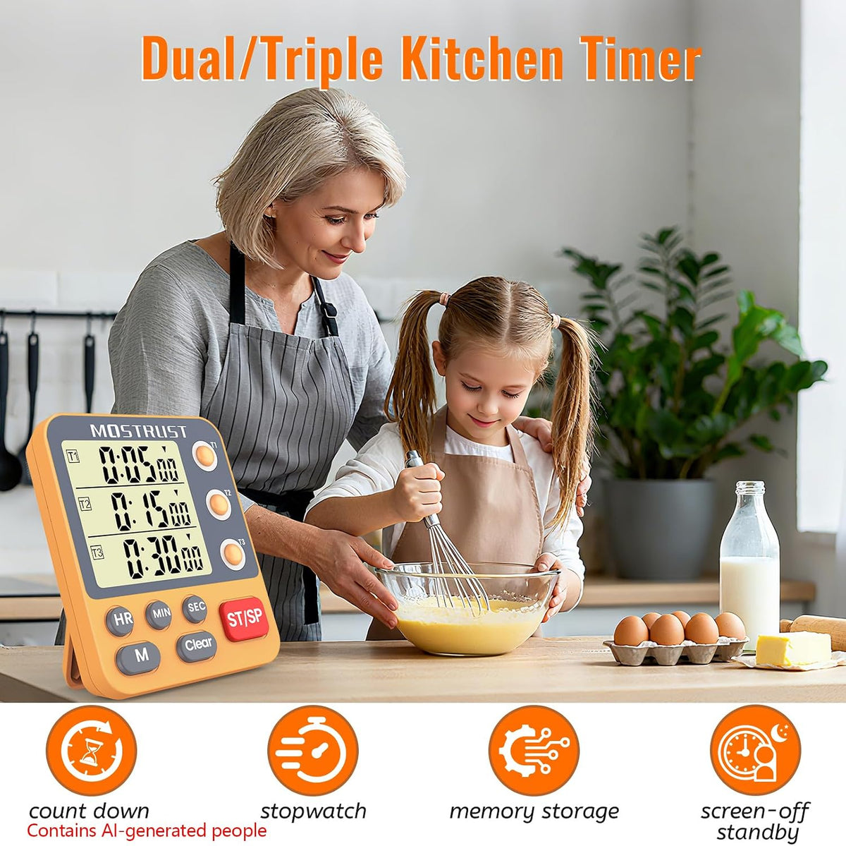 Digital Dual Kitchen Timer