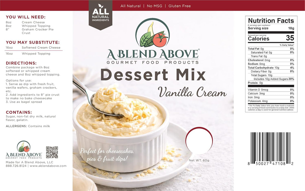 A Blend Above Vanilla Cream Cheesecake Mix - No-Bake Desserts