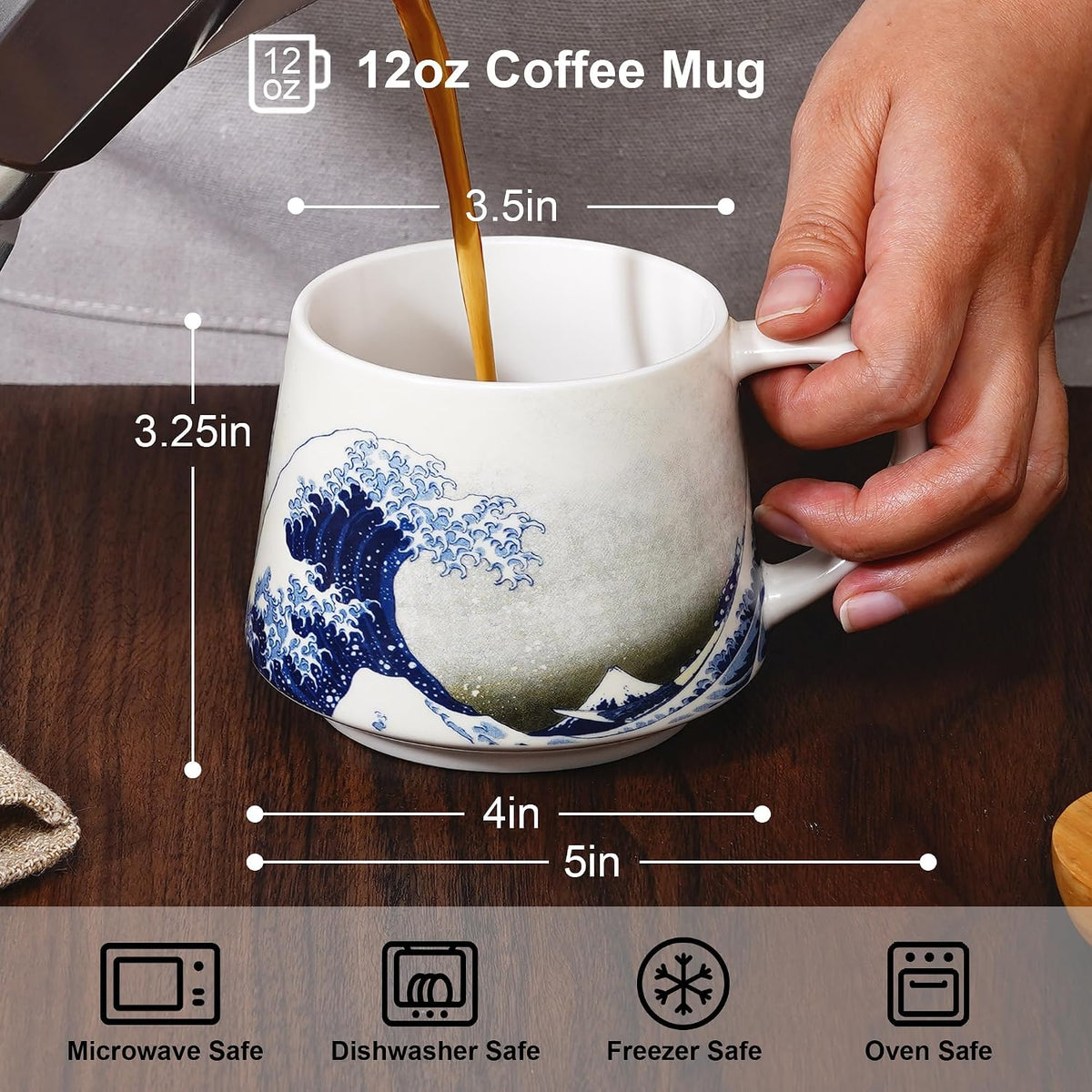 Topadorn 12oz Ceramic Coffee Mug With Handle