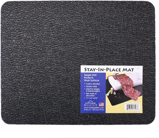 Stay-in-Place Machine Mat - 11" x 14" - Calms Vibration and Dampens Noise. Great for Sergers. Made in USA.
