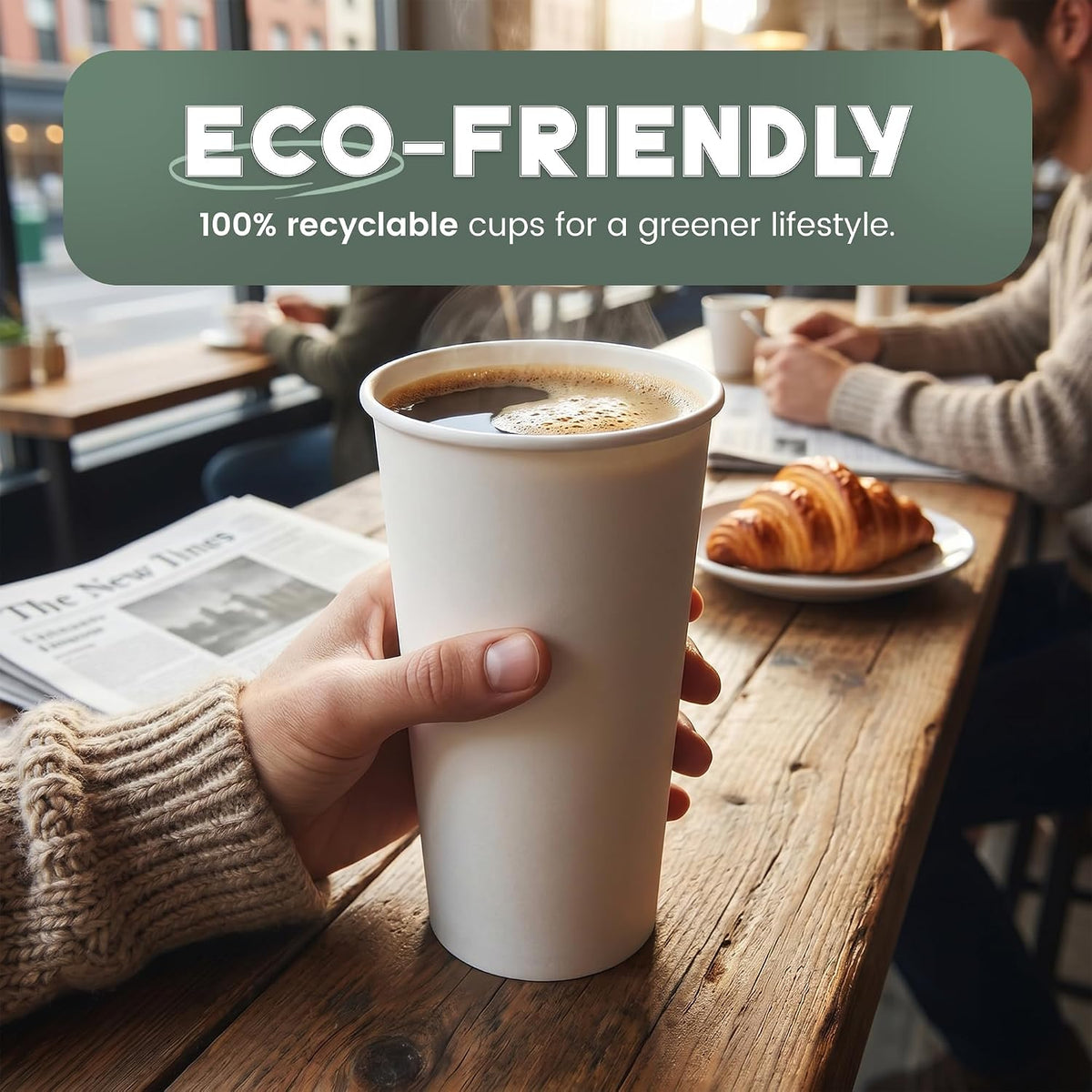 Paper Cups 20 oz 500 Pack for Coffee & Tea 20 oz Made in USA