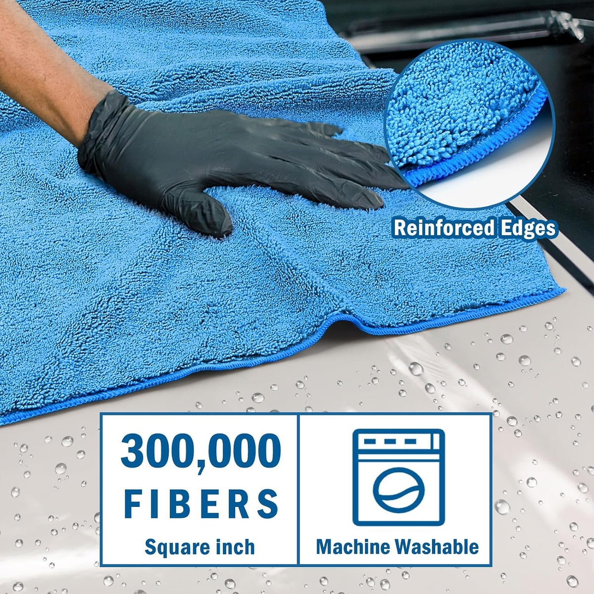 HOMEXCEL Professional Large Microfiber Car Drying Towels 2 Pack, 31" x 24"