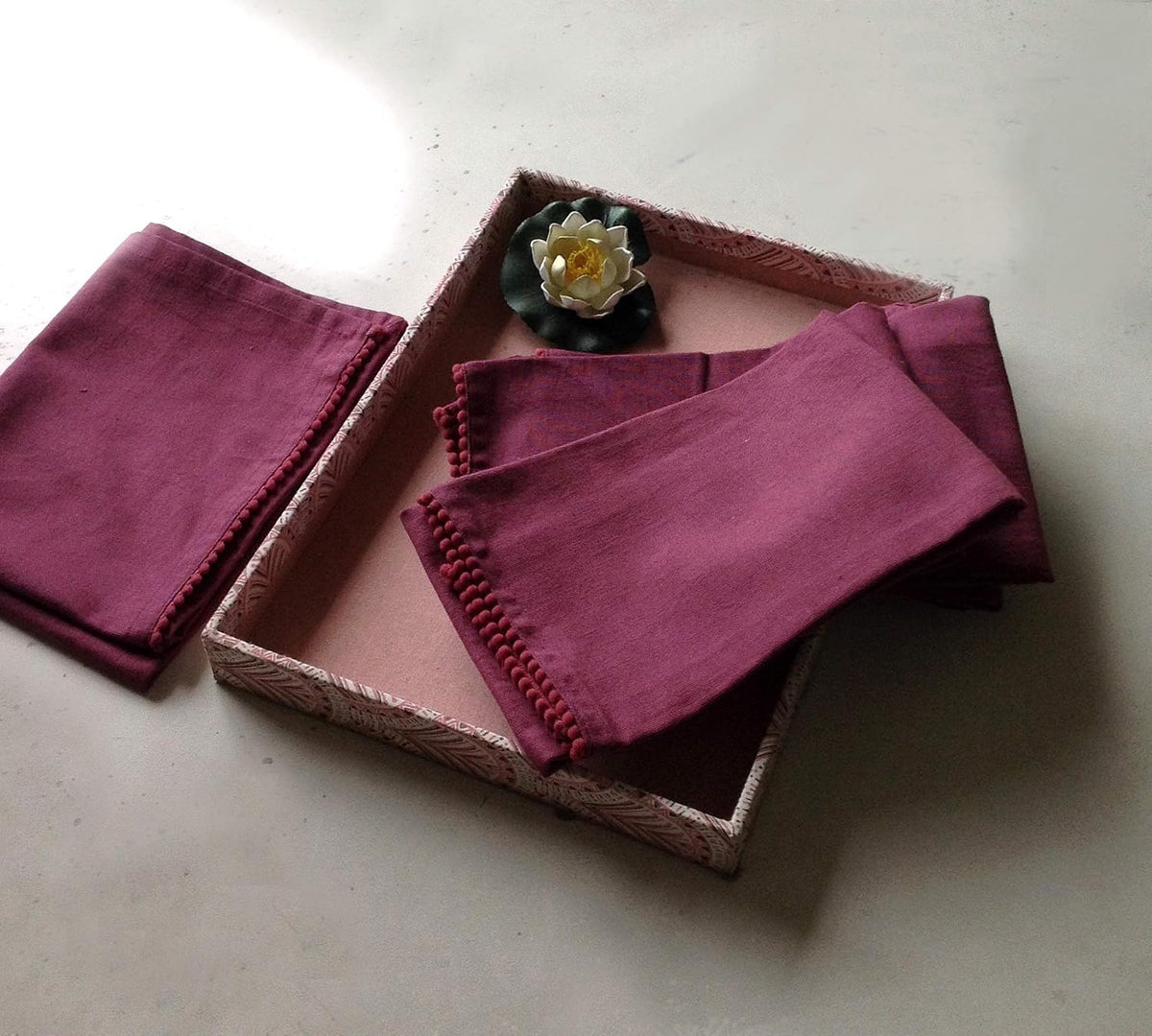 TARAN LIVING Kitchen Towels with Hanging Loop 100% Cotton Solid Kitchen Dish Cloths, Valentine Decor Kitchen Hand Towel Reusuable Dish Towel for Cleaning &amp; Drying 18"x 28", Pack of 6 Deep Purple