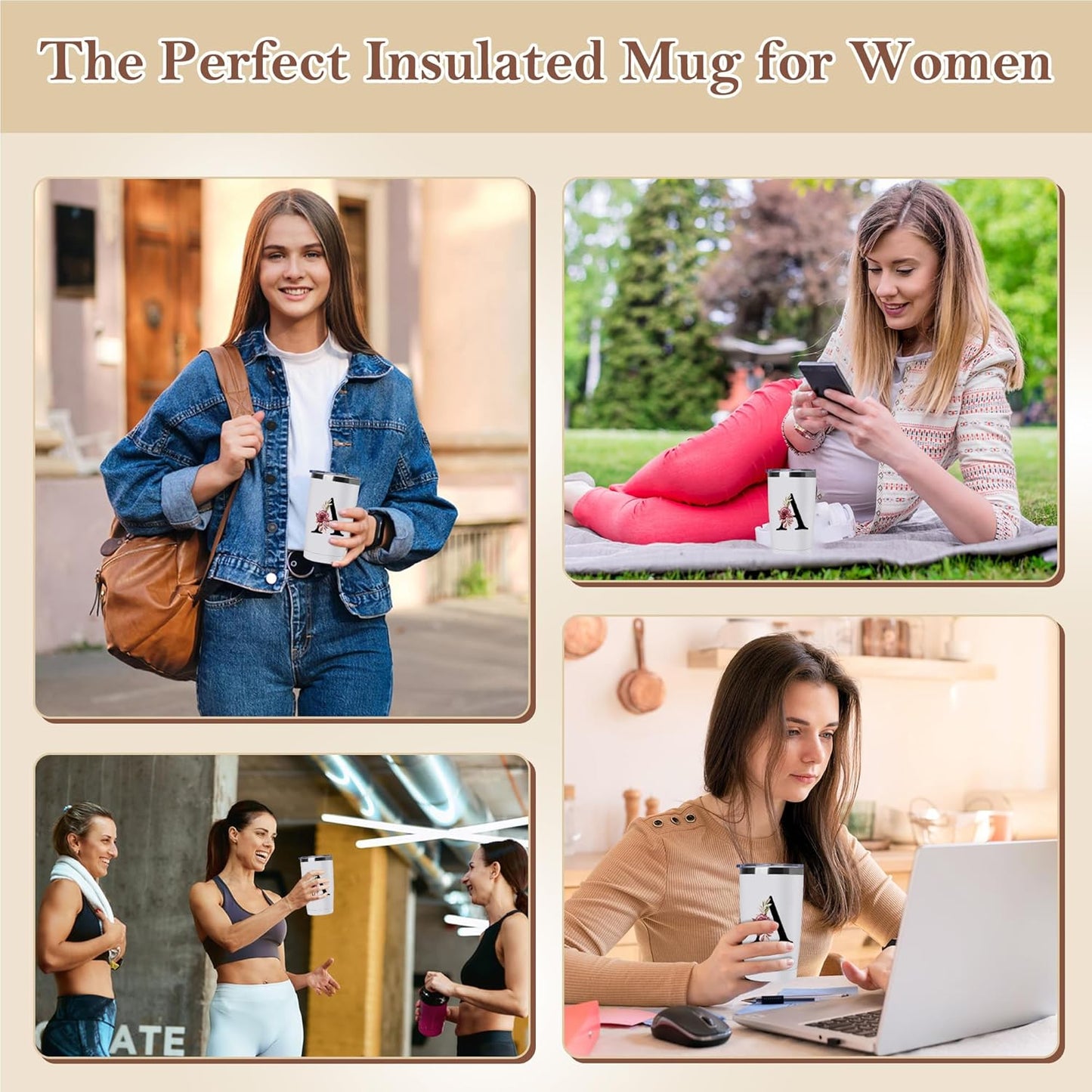 20 Oz Insulated Coffee Cup with Lid Car Tumbler Travel Mug Best Female Friend Happy Birthday Women Bff Stuff Bestie Soul Gifts Sister Ever Long Distance Personalized Unique Cute Christmas Xmas Present
