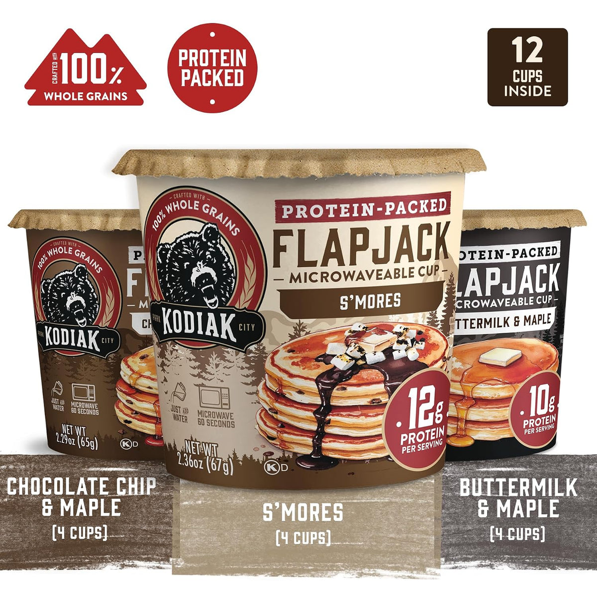 Kodiak Cakes Protein Pancake On The Go Flapjack Cups Mix; Buttermilk