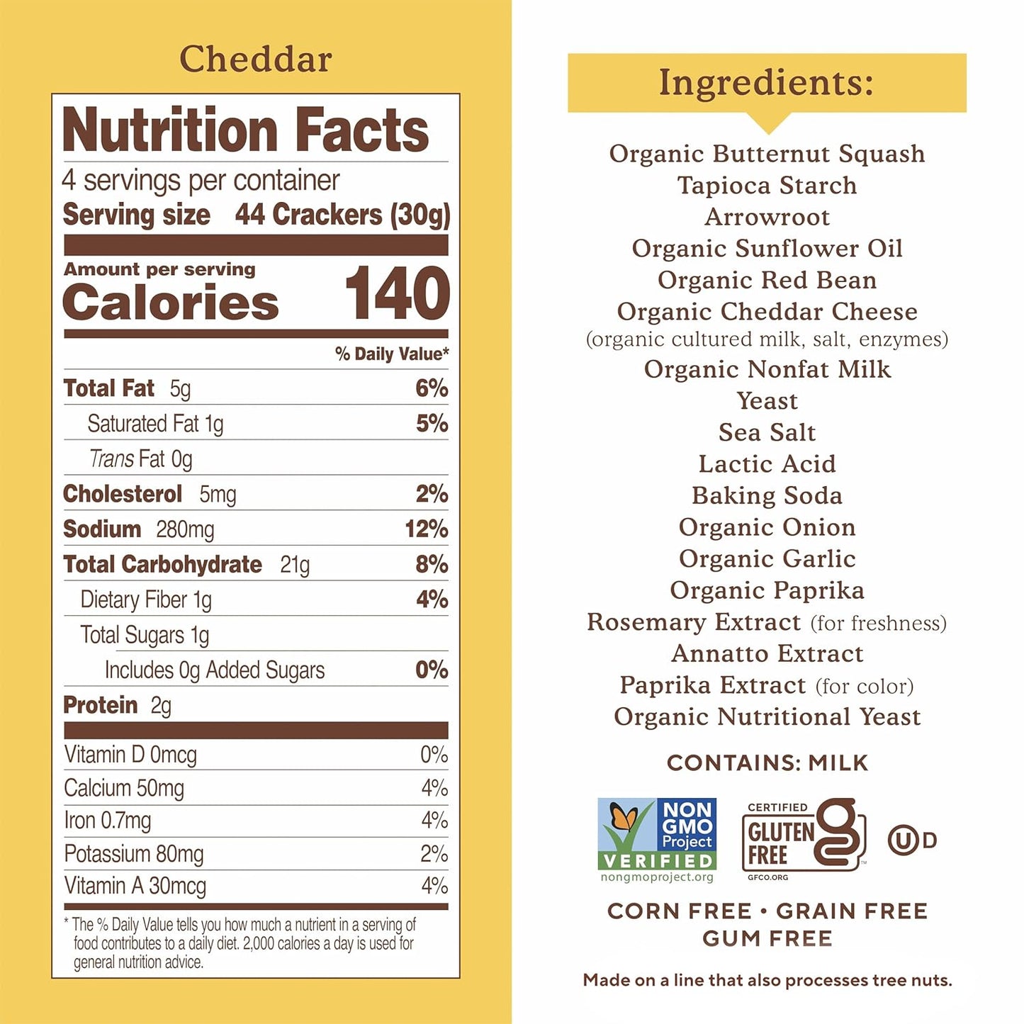 Simple Mills Pop Mmms Veggie Flour Baked Snack Crackers, Cheddar, Nothing Artificial, Kosher, Gluten Free & Non-GMO, 4 Ounce (Pack of 6)