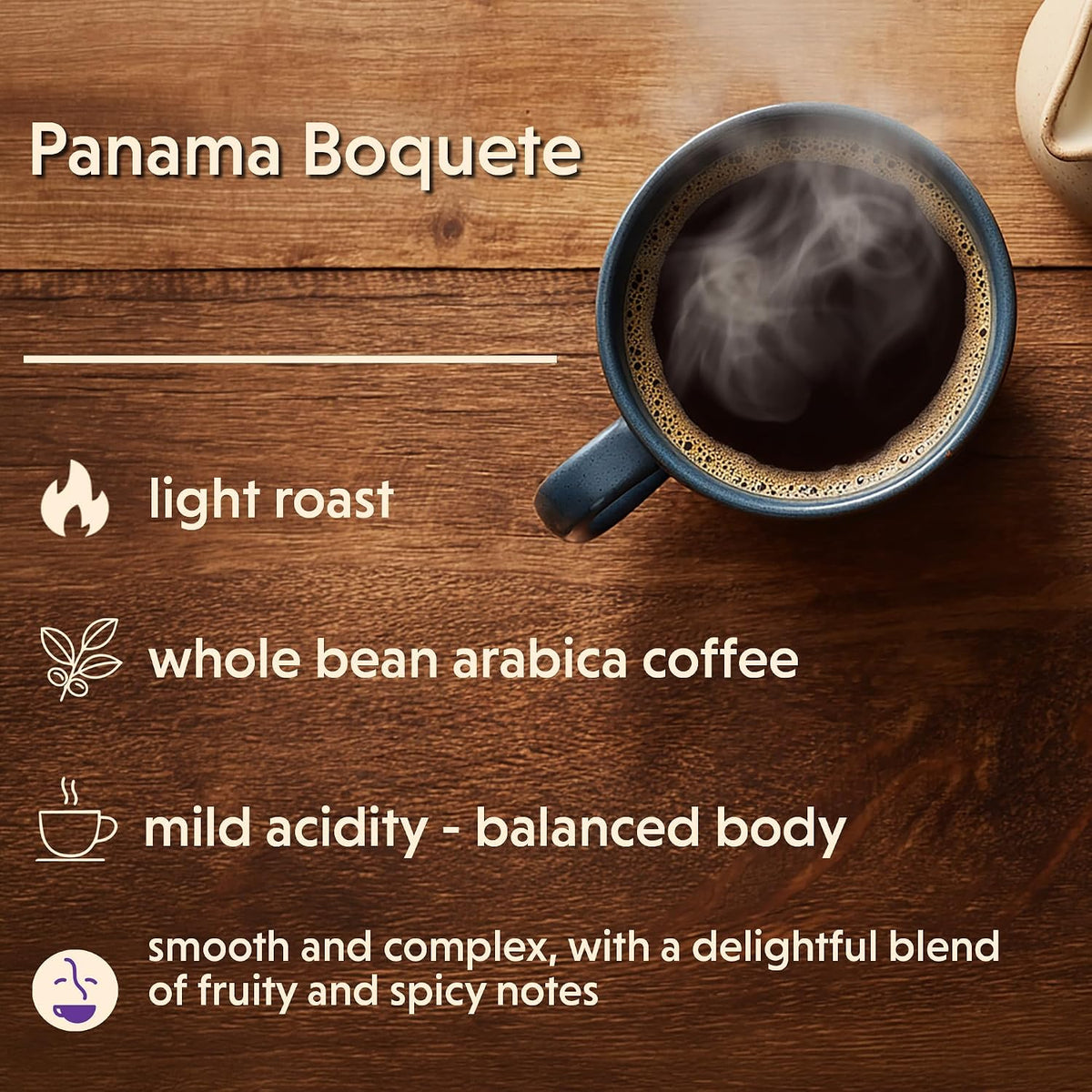 Coffee Bean Direct Panama Boquete, Whole Bean, 1lb Bag | Light Roast, Single Origin Arabica Coffee Beans