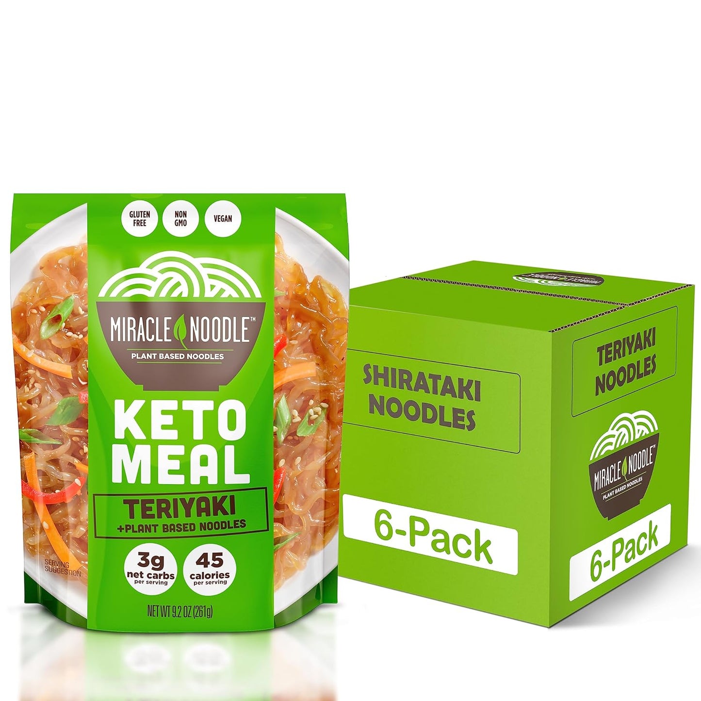 Miracle Noodle Ready to Eat Teriyaki Pasta, 9.2 Oz (Pack of 6)