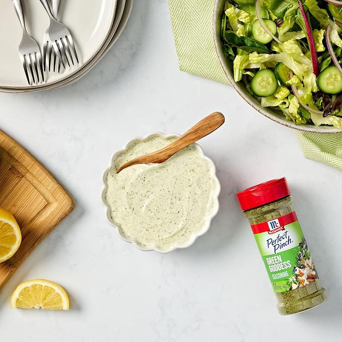 McCormick Perfect Pinch Seasoning, Green Goddess, For Adding Tangy, Herby Flavor to Chicken, Roasted Veggies, Dressings, Sauces & More, 4.23 oz