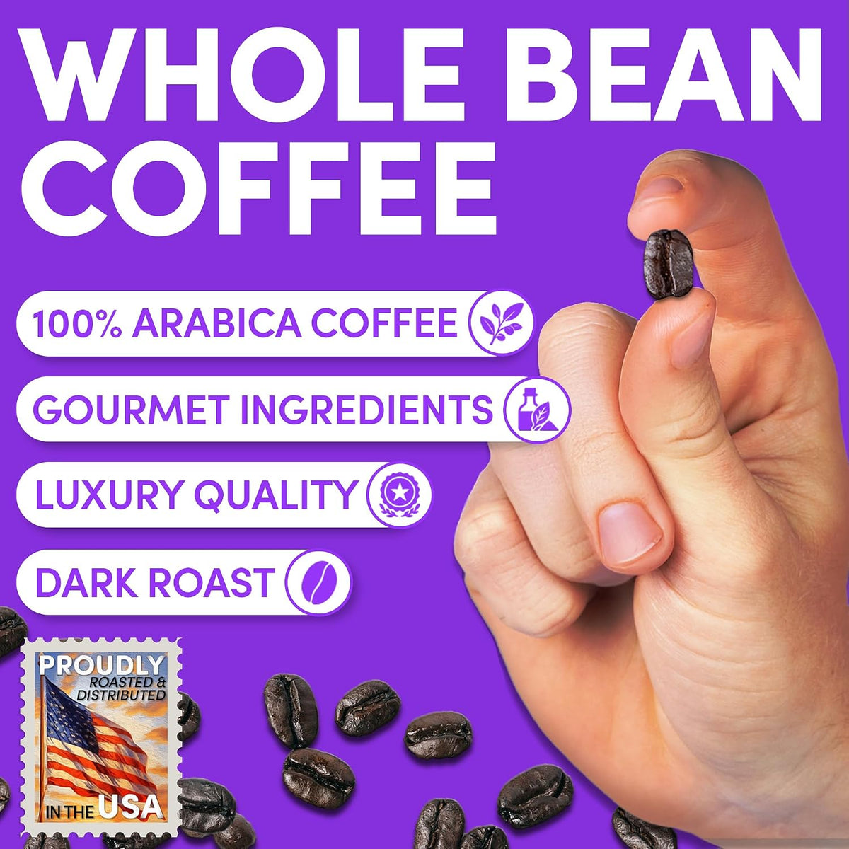 Sarasota Coffee Italian Dark Roast Whole Bean Coffee, Extra Strong, 5 lb | Extra Strong Dark Roast Coffee Beans for Espresso, Drip &amp; French Press – Rich Full-Bodied Flavor – 5 lb Bulk Bag