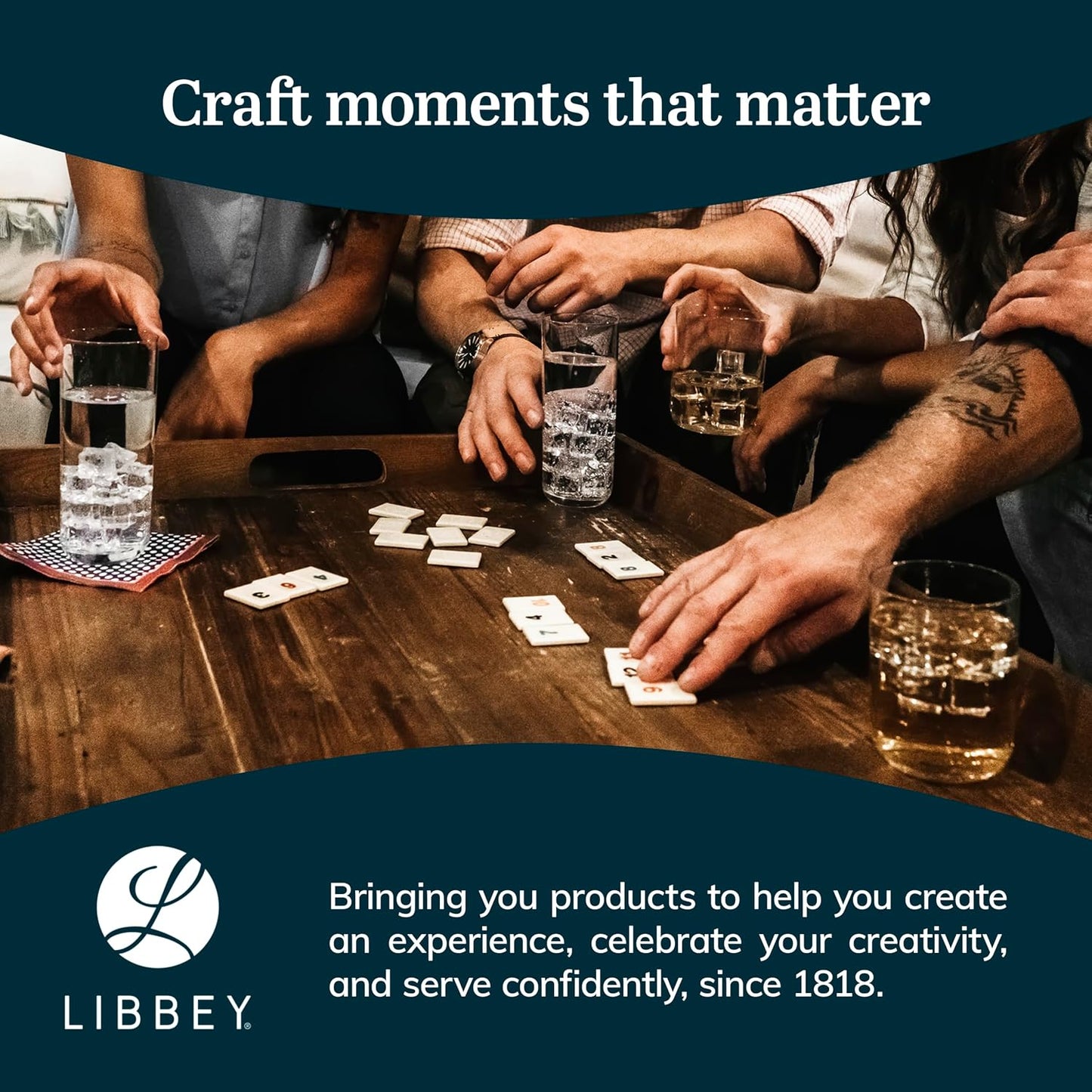 Libbey Impressions 16-Piece Tumbler and Rocks Clear Drinking Glasses, 8 16.7oz &amp; 8 12oz Double Old-Fashioned Glass Drinking Cups Set