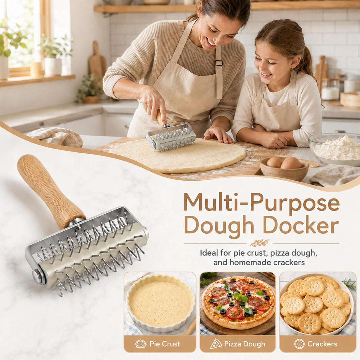 Pizza Dough Docker Pastry Roller Stainless Steel,Pizza Docking Tool