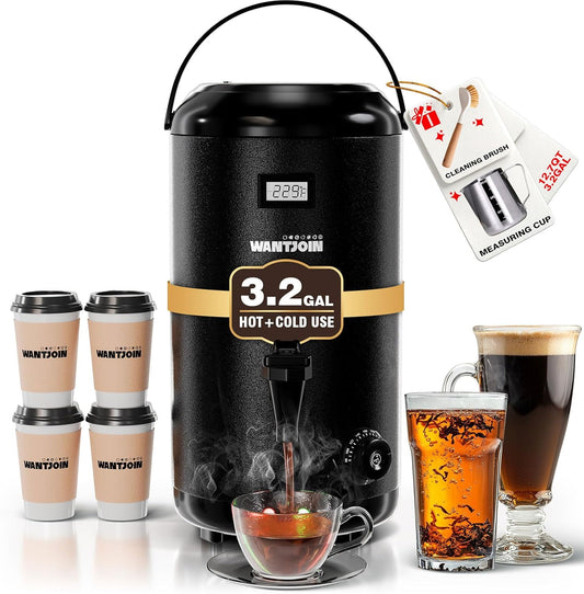 WantJoin Electric Heating Beverage Dispenser-75 Cup Hot&Cold water Urn-Stainless Steel Premium 12 L/3.2 Gallon Hot Drink