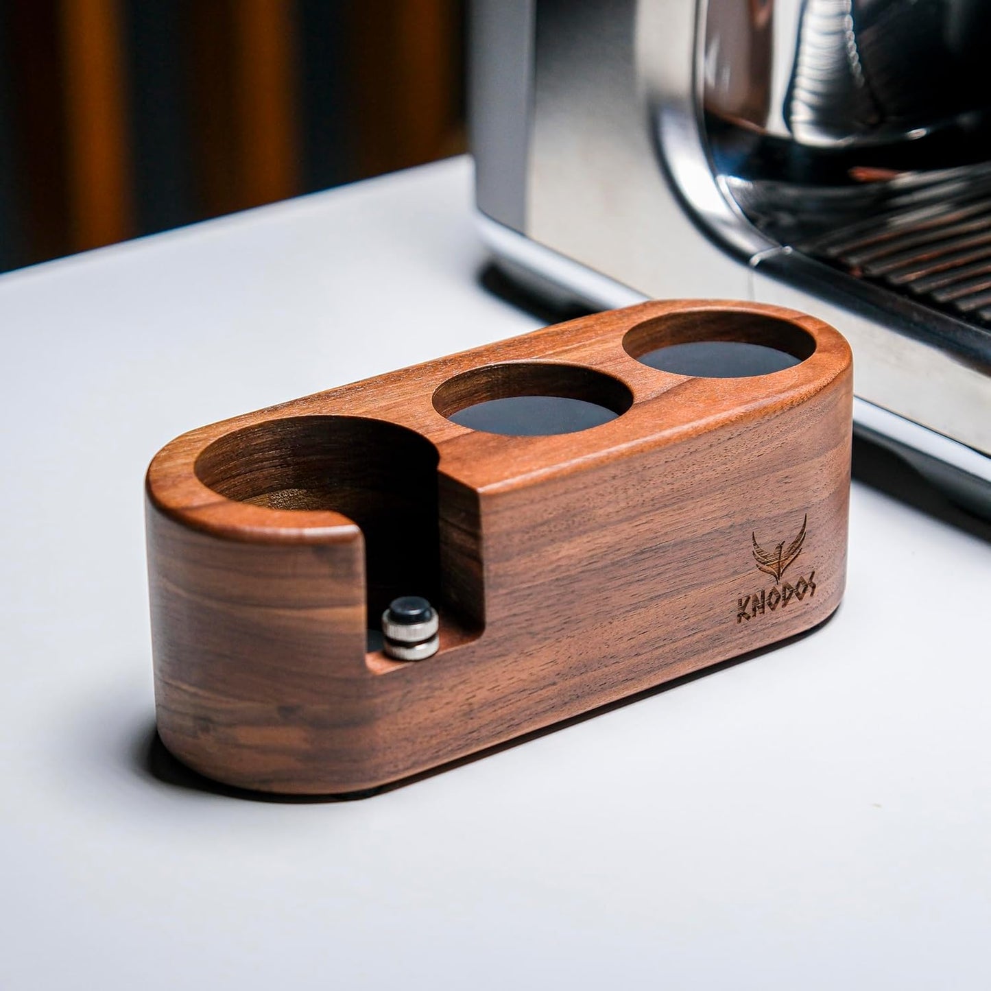 Espresso Tamping Station 54mm For Breville Espresso Machine Accessories,Rosewood Portafilter Holder Tamping Mat Espresso Coffee Equipment