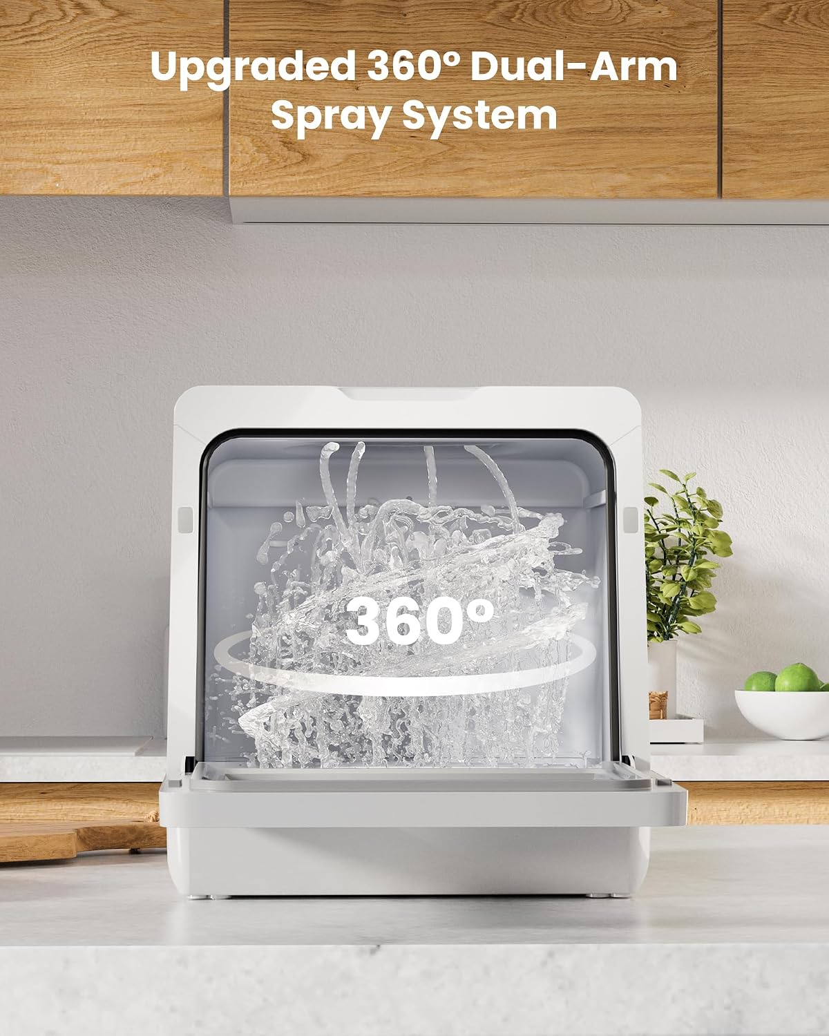 HAVA Countertop Dishwasher with Water Softener &amp; Enhanced Energy Efficiency | Portable Dishwasher with 8 Wash Programs, Child Lock &amp; Delayed Start Function, 5L Built-In Water Tank, No Installation Needed