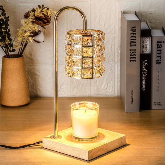 Electric Candle Warmer Lamp with Timer, Wax Melt Warmer, Gifts for Mom Women, Gold Aesthetic Room Home Decor Cozy House