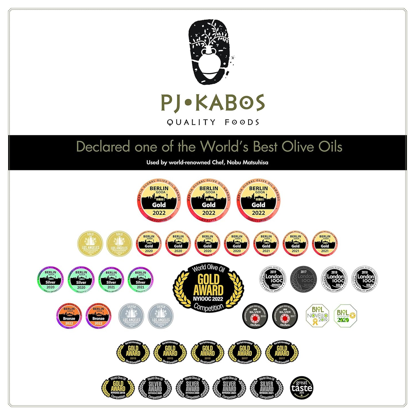 PJ KABOS Very High Phenolic (699 mg/kg), USDA Organic Greek Extra Virgin Olive Oil, Kosher, Greece, Cold Extracted, 16.9oz Bottle, Family Reserve Organic - Robust
