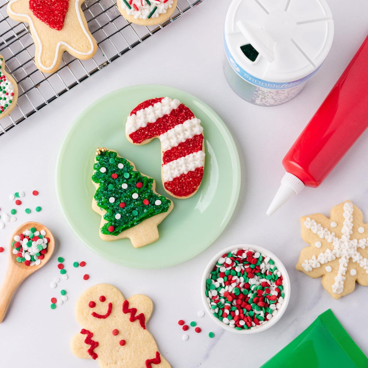 Sweets Indeed Christmas Sprinkles Mix – 6-Cell Holiday Assortment 6.45 oz | Edible Jimmies, Nonpareils &amp; Sugar Pearls for Decorating Christmas Cookies, Cupcakes, Cakes &amp; Holiday Desserts