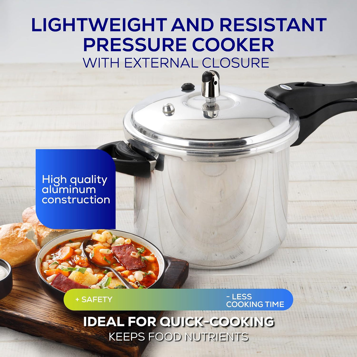 Universal Ultra 6.3 Quart Pressure Cooker, Anti-Rust Aluminum Stovetop Pressure Cooker with 5-Layer Safety System, Heat-Resistant Handles, Dishwasher Safe, Family Size