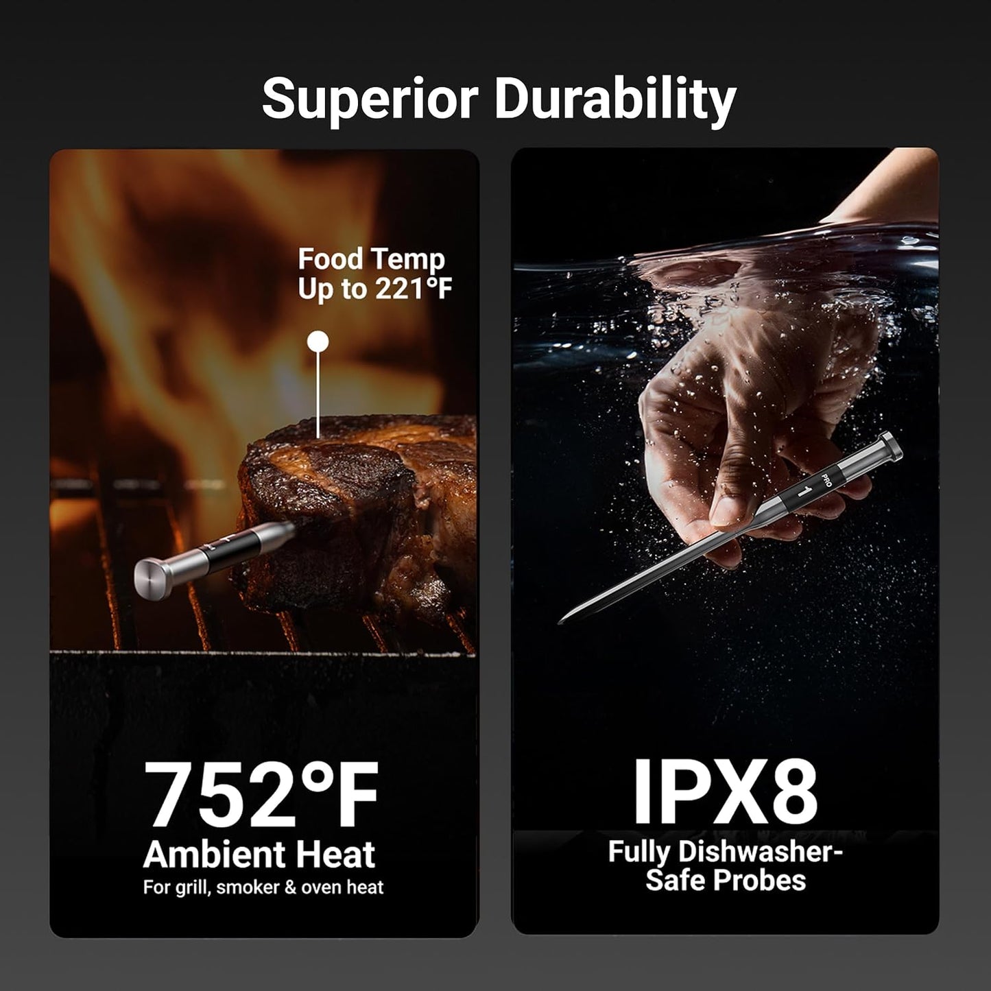 ThermoMaven Sub-1G Wireless Meat Thermometer, 2 Probes WiFi Thermometer