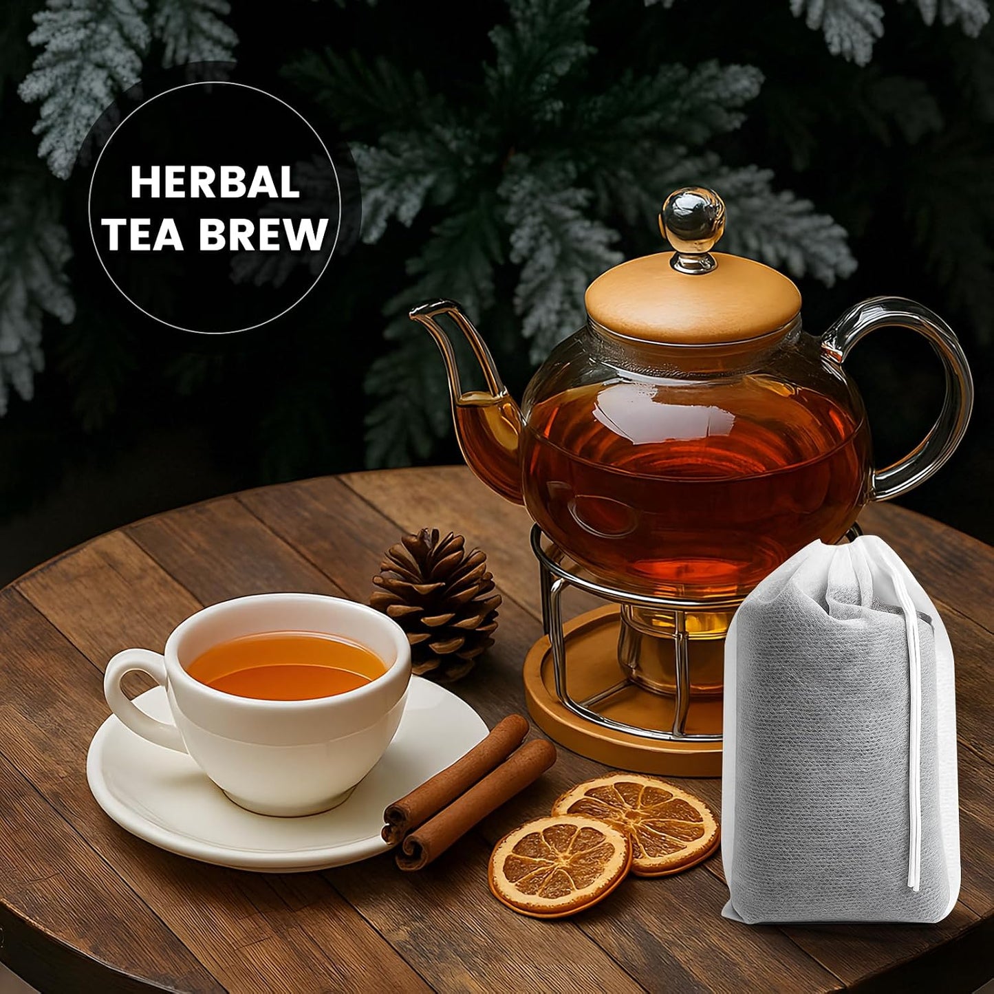 Cold Brew Bags, 120 Count Brew Coffee Filter Bags, 4x6 Inch | Disposable Fine Mesh Drawstring Pouches, Fits Mason Jars &amp; French Press, Ideal for Cold Brew, Coffee, Tea, Herbs &amp; Spices