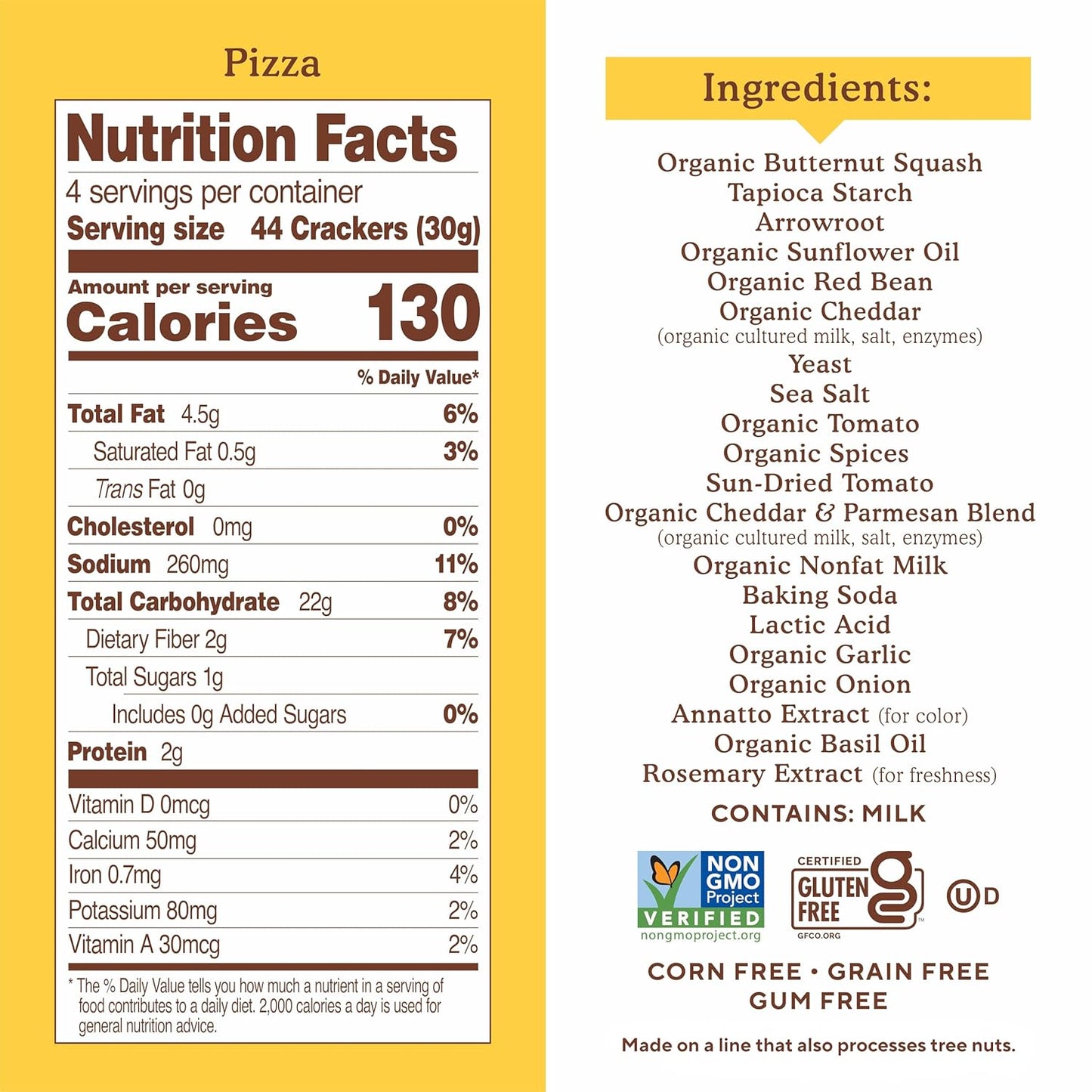 Simple Mills Pop Mmms Baked Snack Crackers, Pizza, Nothing Artificial, Kosher, Gluten Free & Non-GMO, 4 Ounce (Pack of 6)