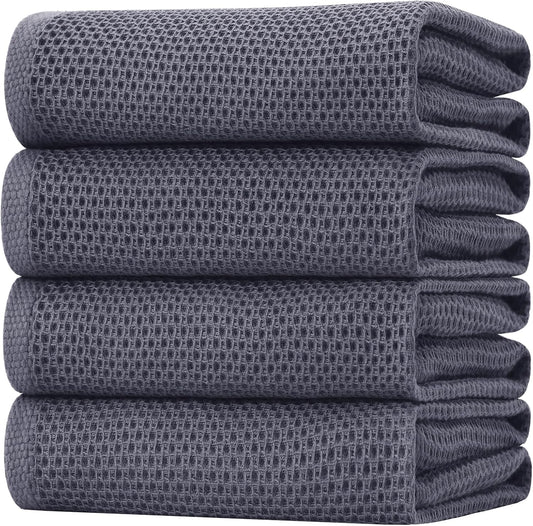 Homaxy 100% Cotton Oversized Waffle Weave Kitchen Dish Towels, Ultra Soft Absorbent Quick Drying Cleaning Towel, 20 x 28