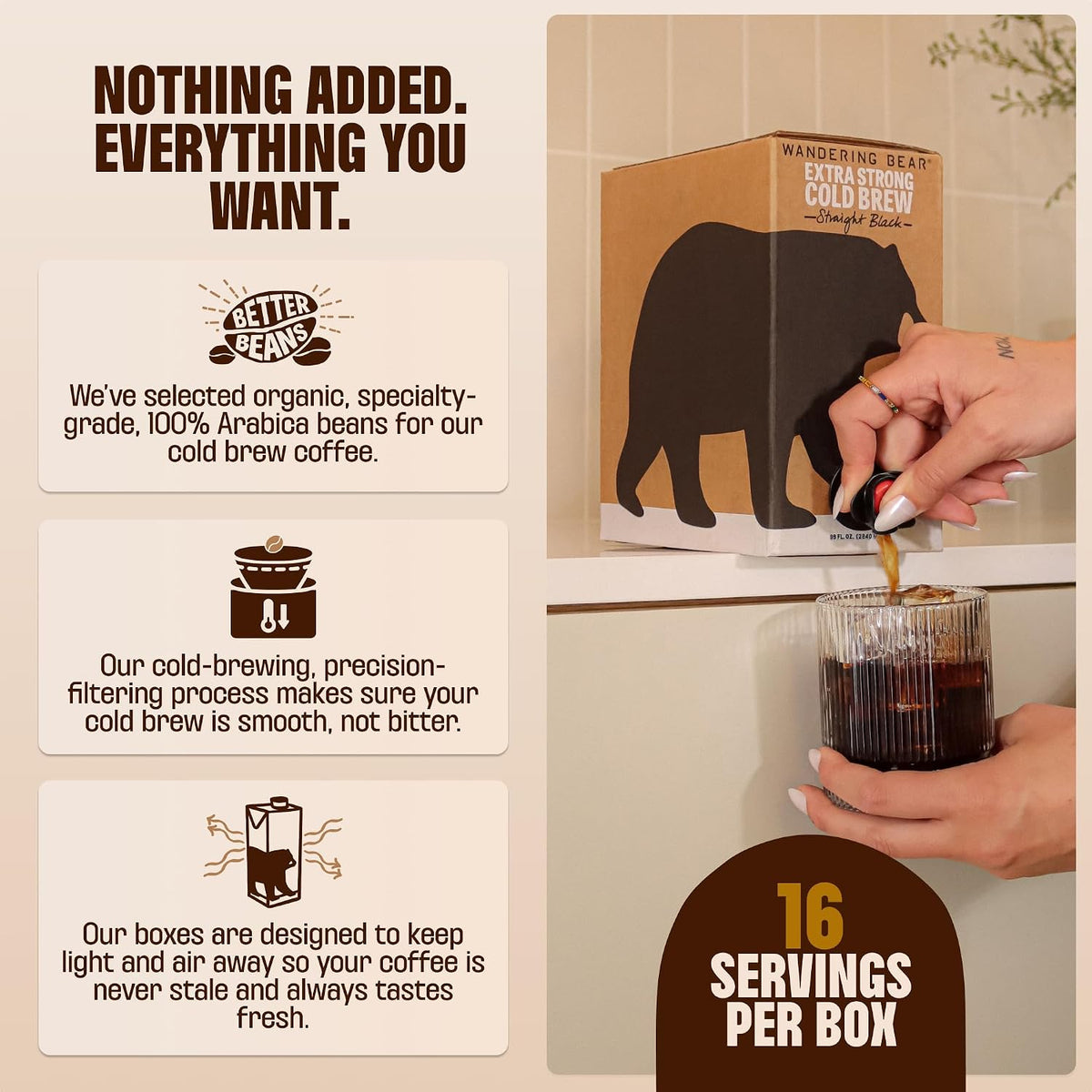 Wandering Bear Organic Mocha Cold Brew On Tap - 96 fl oz, Iced Coffee