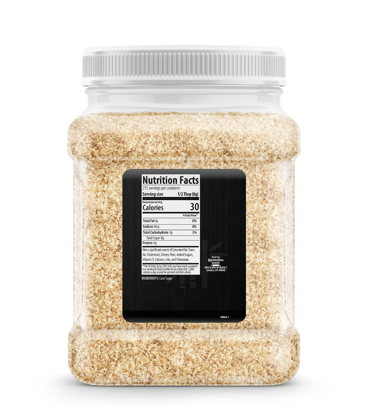 Unpretentious, Cane Sugar, 3.8 Lb | For cooking, baking, and pantry use
