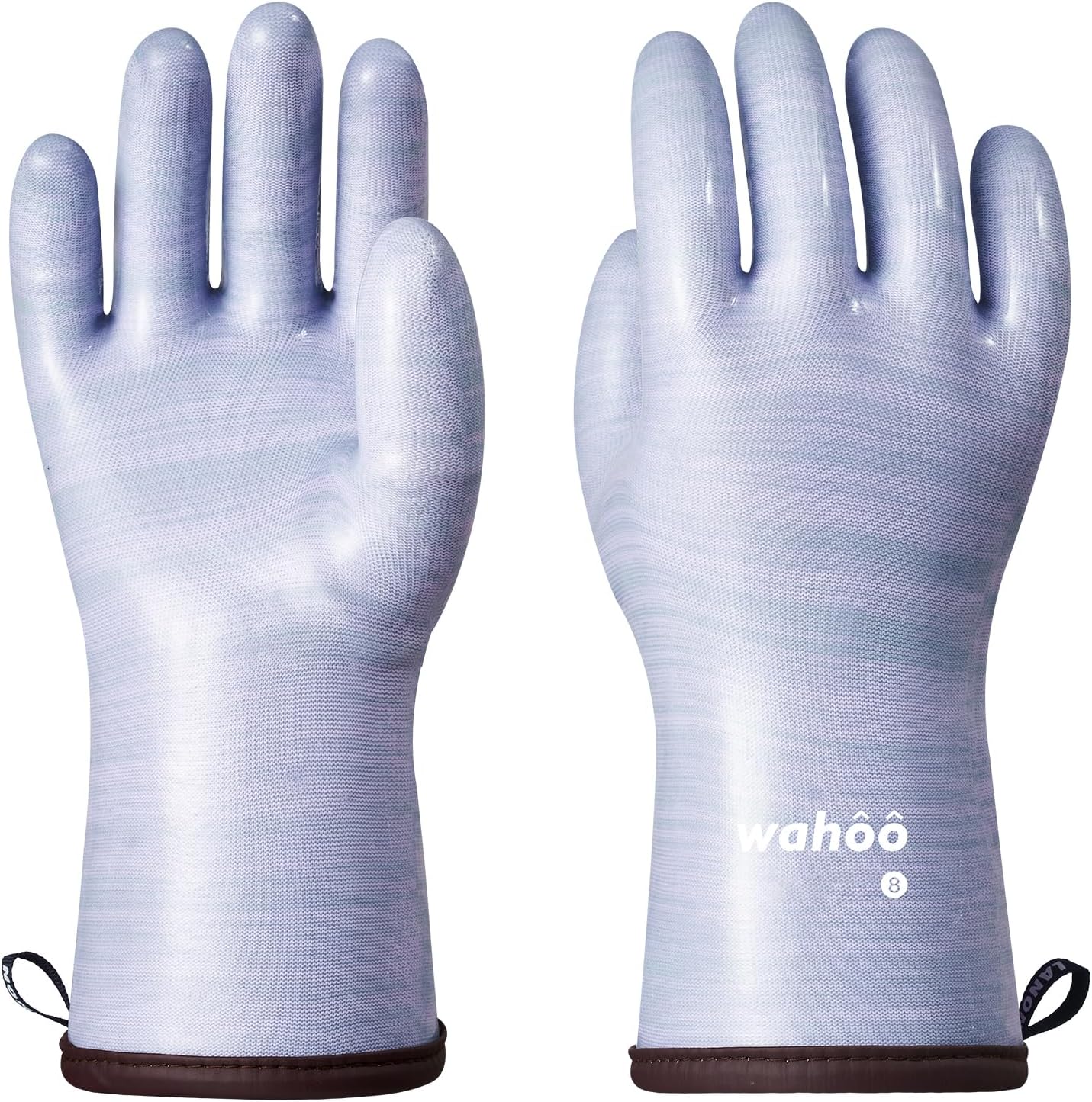 wahoo Professional Liquid Silicone Oven Mitts Gloves, Heat Resistant Gloves for Cooking, Baking, CoralAir Liner, 12 Inch,