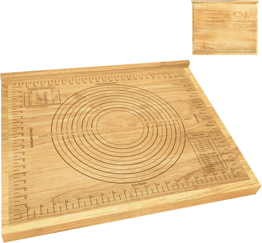 Montex Pastry Board with Measurement 24'' x 20", Wooden Kneading Board, Pastry Board for Rolling Dough, Pastry Baking Board