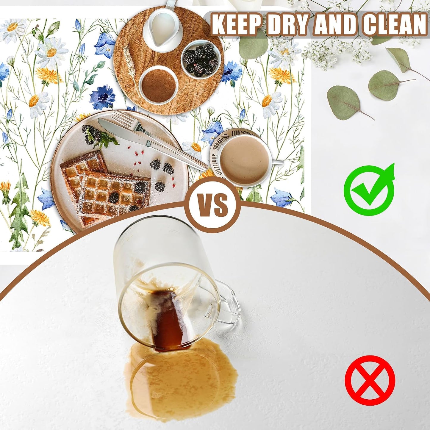 Watercolor Wildflower Dish Drying Mat for Kitchen Counter Coffee Mat Hide Stain Absorbent Rubber Backed Drying Rack Pad Espresso Machine Coffee Bar Accessories 15.7 x 23.6 Inch