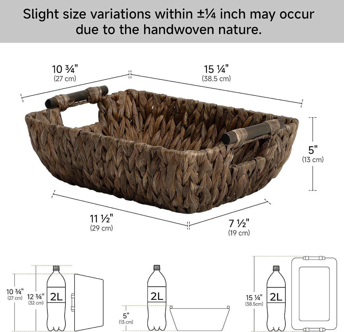 StorageWorks Wicker Storage Baskets for Shelves