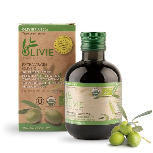 Organic High Polyphenol Rich Extra Virgin Olive Oil OLIVIE PLUS 30X | Moroccan Desert Olive Oil | EVOO | Organic, Kosher |
