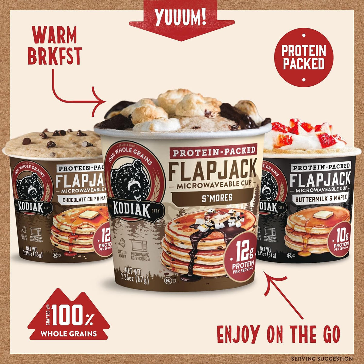 Kodiak Cakes Protein Pancake On The Go Flapjack Cups Mix; Buttermilk