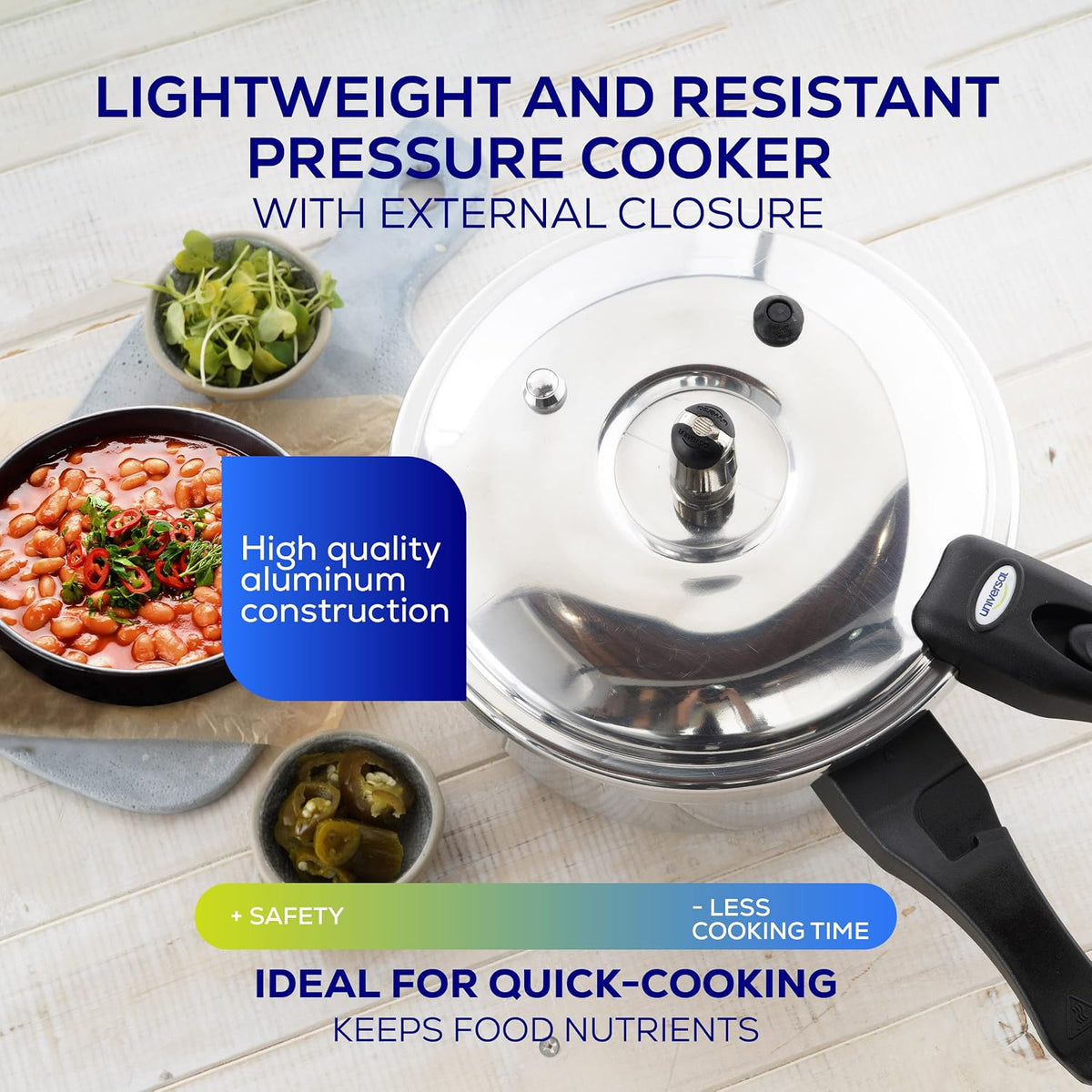 Universal Ultra 3.7 Quart Pressure Cooker, Anti-Rust Aluminum Stovetop Pressure Cooker with 5-Layer Safety System, Dishwasher Safe, 4-Serving Capacity