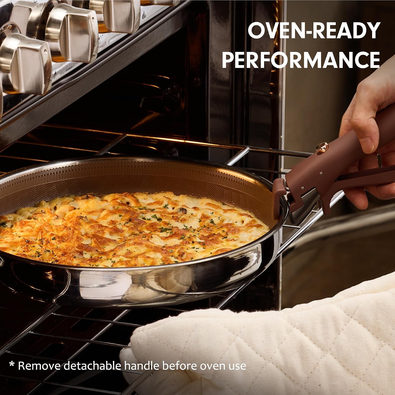 CAROTE 22pcs Hybrid Nonstick Pots and Pans Set, Stainless Steel Cookware Set with Honeycomb Titanium Interior, Induction