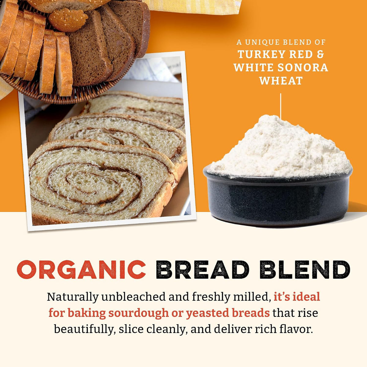 Sunrise Flour Mill Heritage Organic Bread Flour Blend - 2.0 lbs