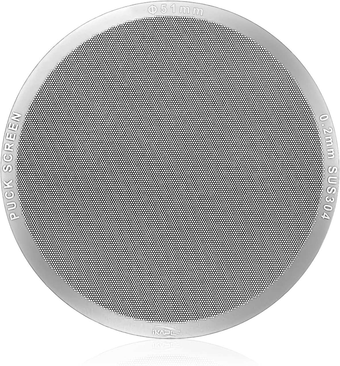 IKAPE 51mm Espresso Puck Screen, 0.2mm Thickness, Reusable Metal Ultra-thin &amp; Ultra-light Coffee Filters, Food-grade 304 Stainless Steel Coffee Puck Screen for Espresso Baristas