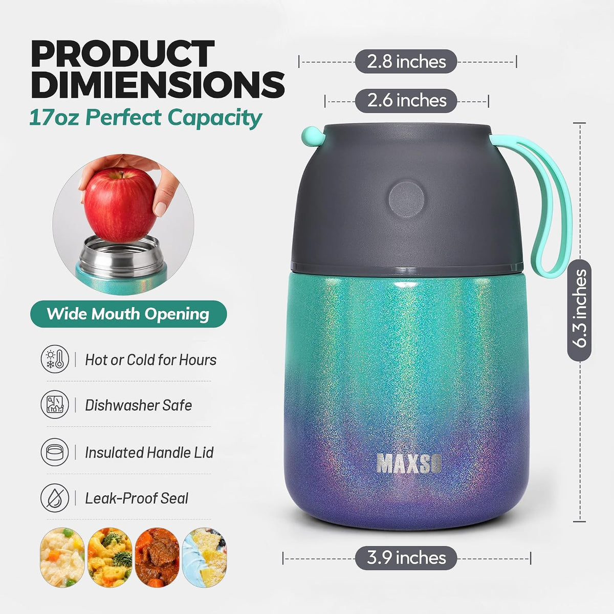Insulated Thermo Soup Jar for Kids & Adults