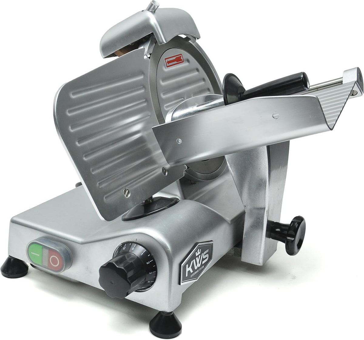 KWS Premium MS-6SS 200W Electric Compact Slicer 7.67 Inch Stainless Steel Blade, Frozen Meat/Deli Meat/Cheese/Food Slicer Low Noises Commercial and Home Use