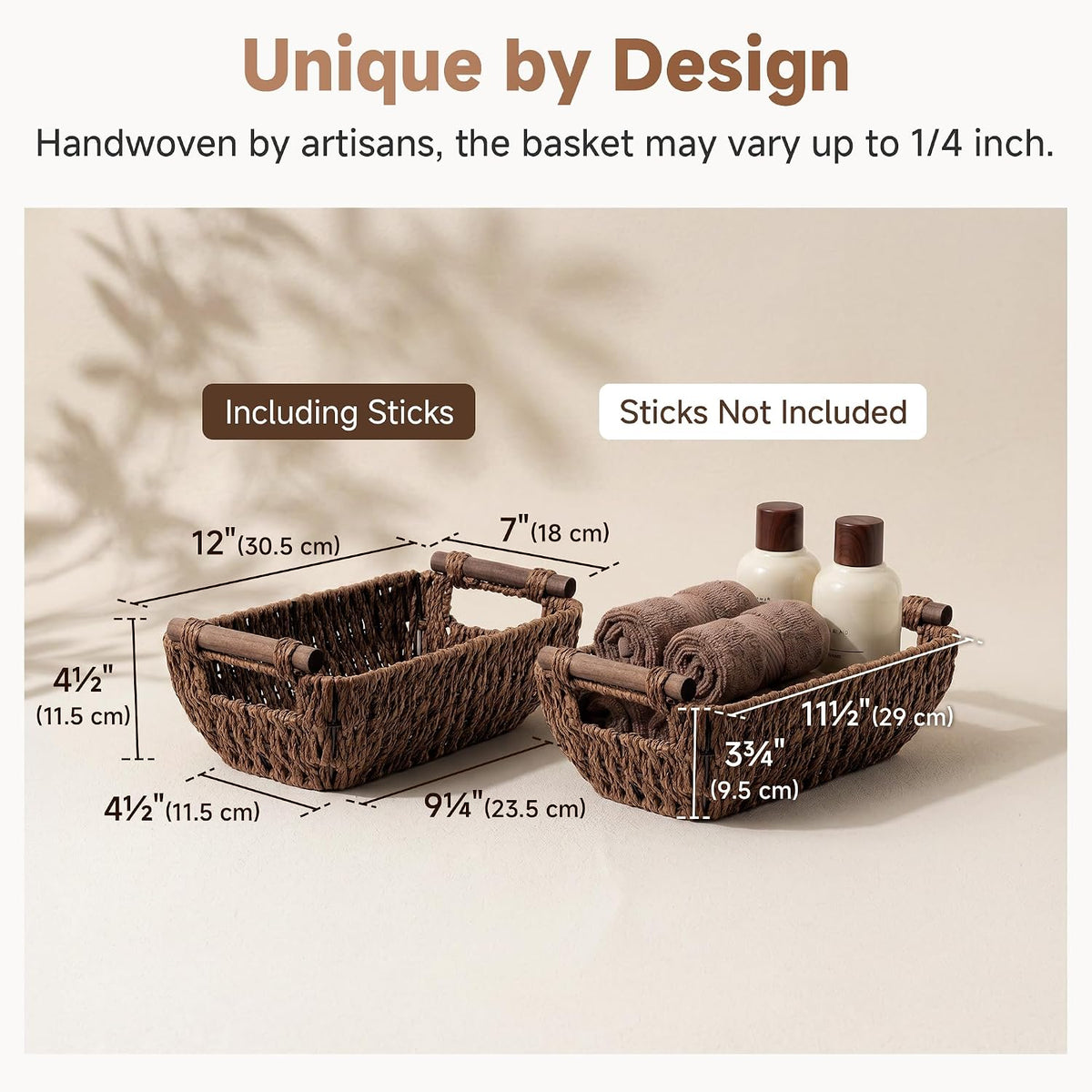 StorageWorks Small Wicker Baskets for Shelves