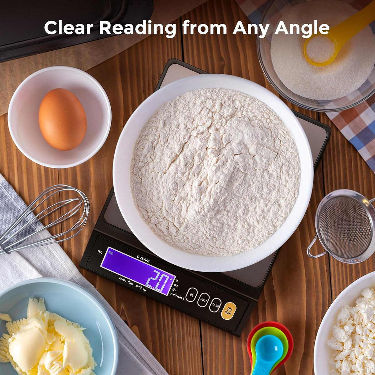 Baking Scale 0.1 Gram Accuracy Digital Scale for Kitchen, Candle, Soap and Sourdough Bread Making, with Percentage Weighing Function, Weigh in Grams, Pounds and Ounces (10 lb)
