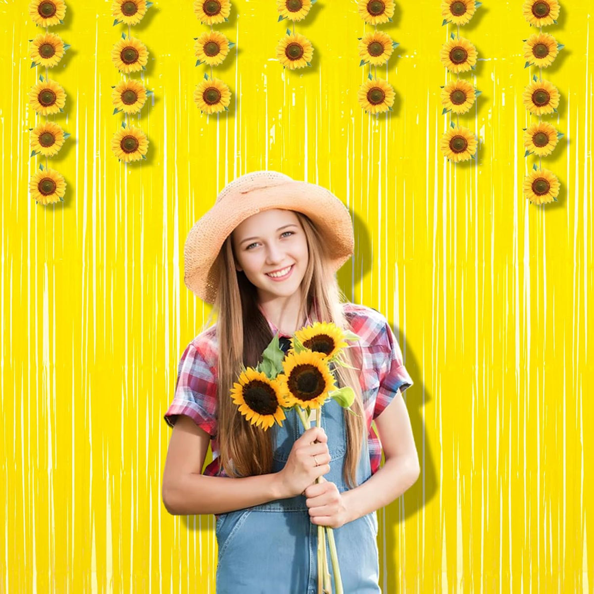 BRAVESHINE Fringe Curtain Backdrop | 2PCS | Pastel Yellow Party Decorations