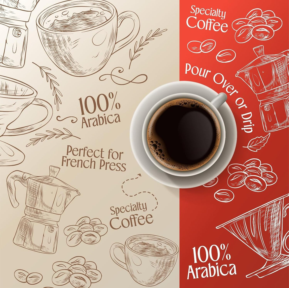 Ethiopia Yirgacheffe Ground Coffee, Medium-Light Roast Ground Coffee with Stone Fruit, Caramel &amp; Toasted Pine Nuts, Specialty Coffee, Single Origin 12oz Bag, Perfect Flavored Ethiopian Coffee Gift