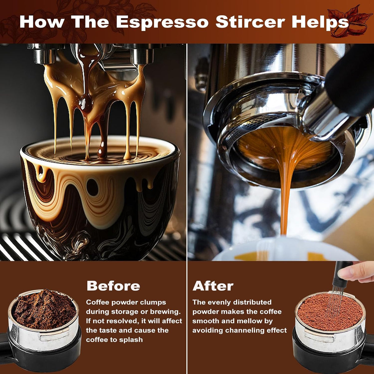 WDT Tools Espresso Puck Screen, 53mm Espresso Accessories Kit - 150μm Puck Screen Set, 0.25mm 316 Stainless Steel 8 Needles Coffee Distribution Stirrer, Portafilter Dosing Ring for Barista Black | 150μm Puck Screen Set,0.25mm 316 Stainless Steel 8 Needles