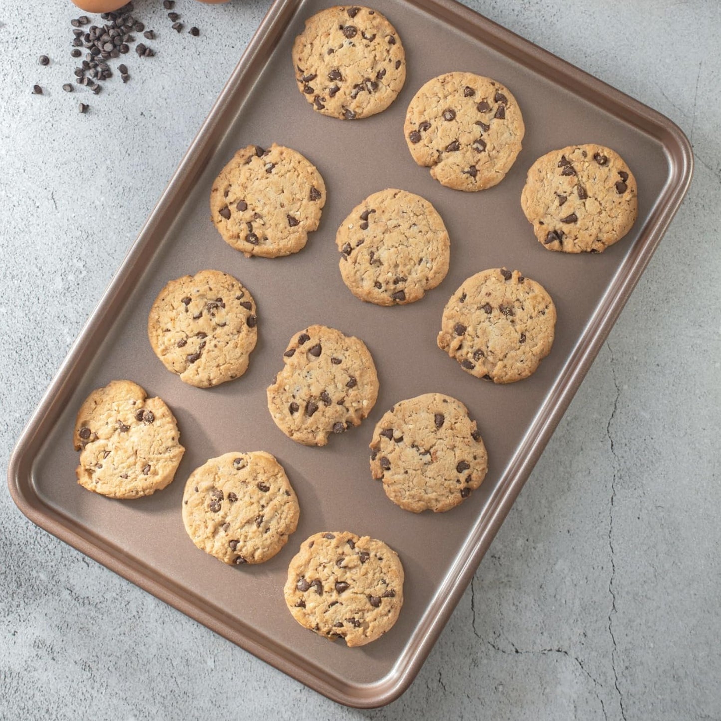 10 x 15 inch Nonstick Jelly Roll Sheet Pan 2-Pack, PFOA &amp; BPA Free | | Non-Toxic - High Carbon Steel - Gold - Cookie Baking Sheets for Oven