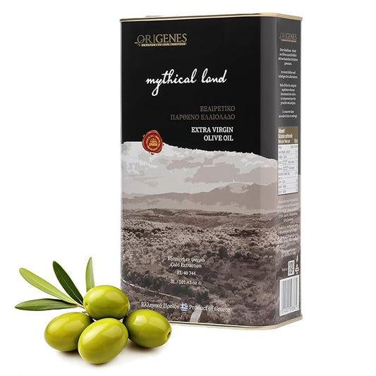 Extra Virgin Olive Oil Tin, Great Taste Cold Pressed, Polyphenol Rich EVOO, KORONEIKI Olive Oil Extra Virgin, EVOO from the